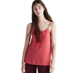 Madewell Coral Red Silk Camisole